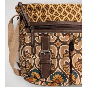 Vintage Relic Brand Heart Boho‎ Rust Brown Cross Body Purse Messenger Bag